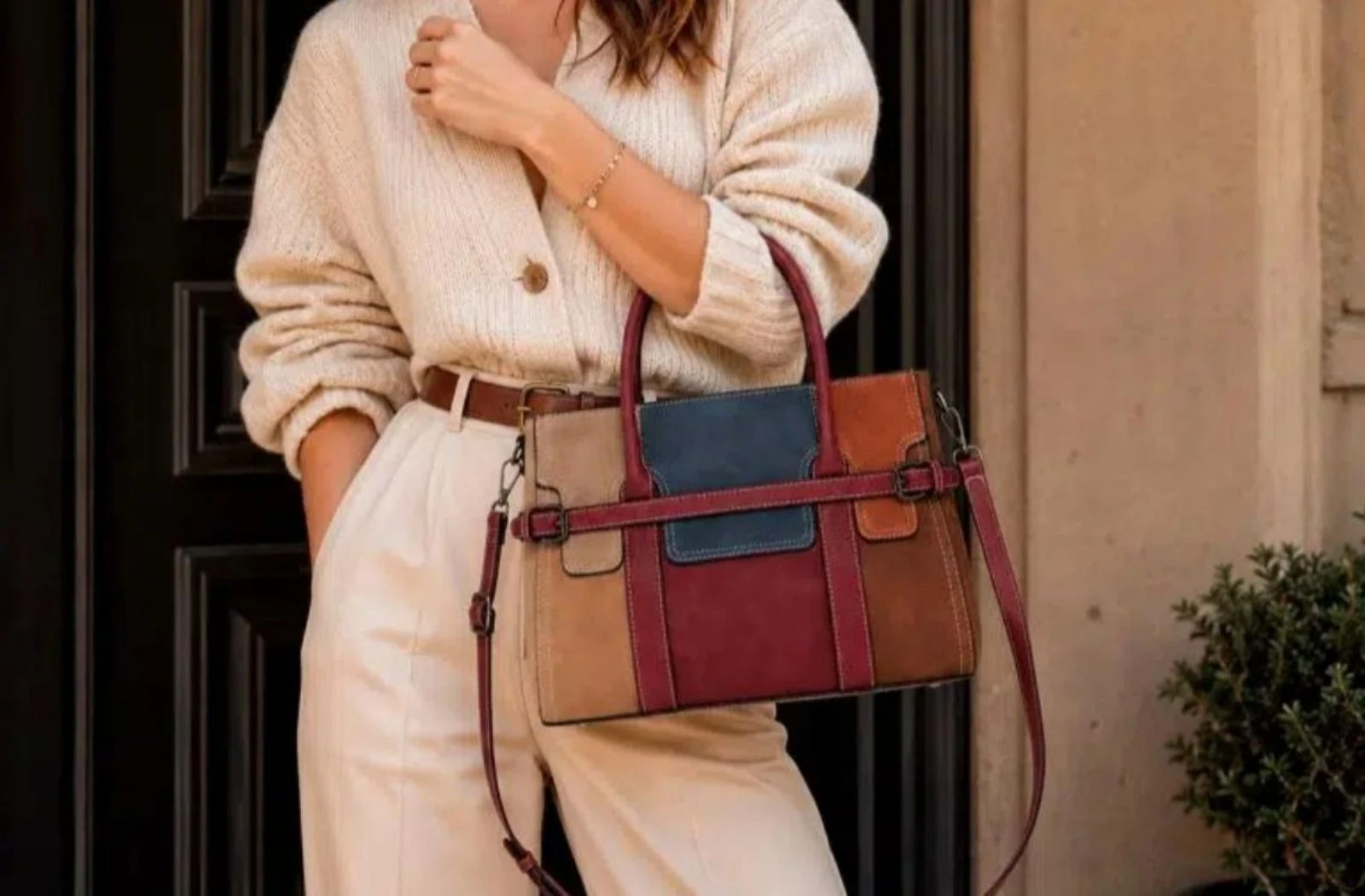 Bolso vintage dressing Y2K tote bag borgonha – photo 3